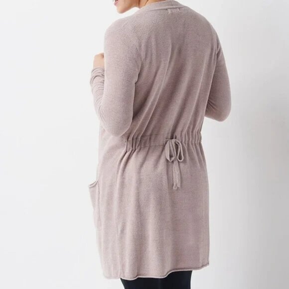 Barefoot Dreams Tan Cozychic Ultra Lite Knit Tie Waist Cardigan - Picture 1 of 6